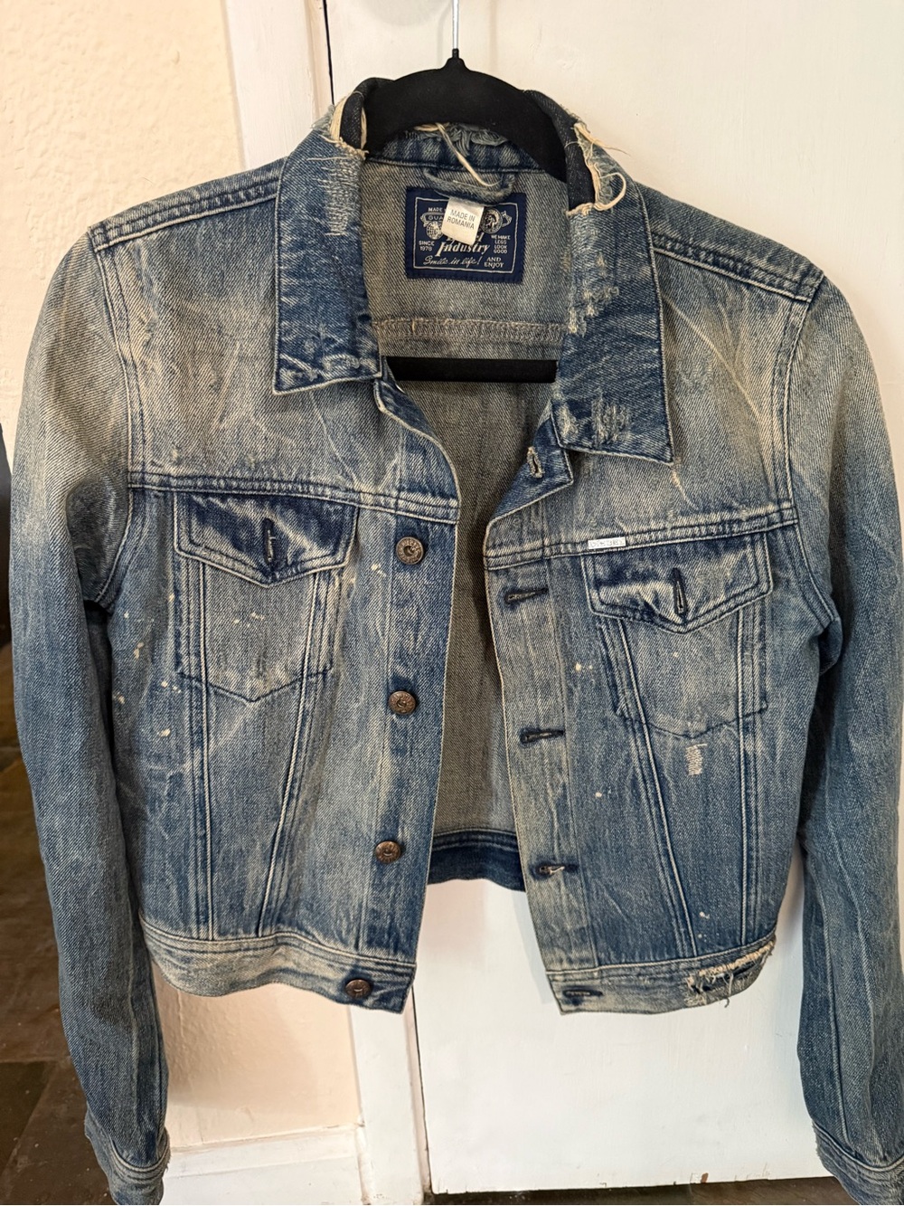 Diesel Faded Blue Distressed Denim Jacket